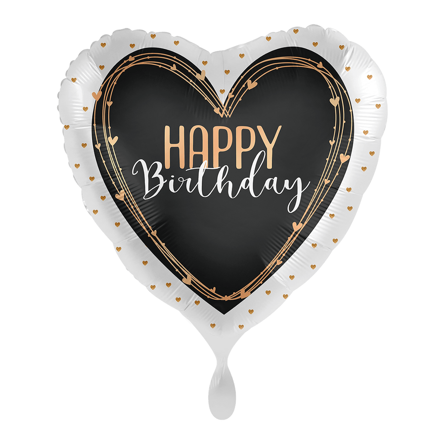 Hjartalaga “Happy birthday” álblaðra 43cm