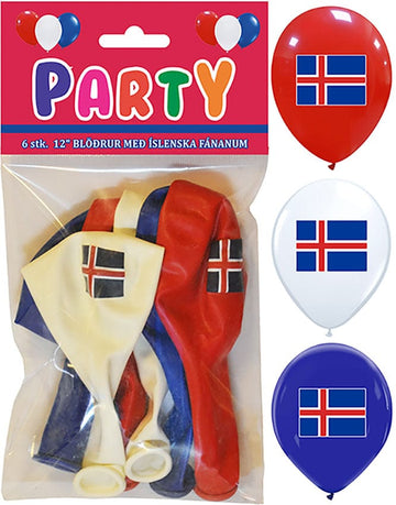Íslands fána blöðrur  6stk