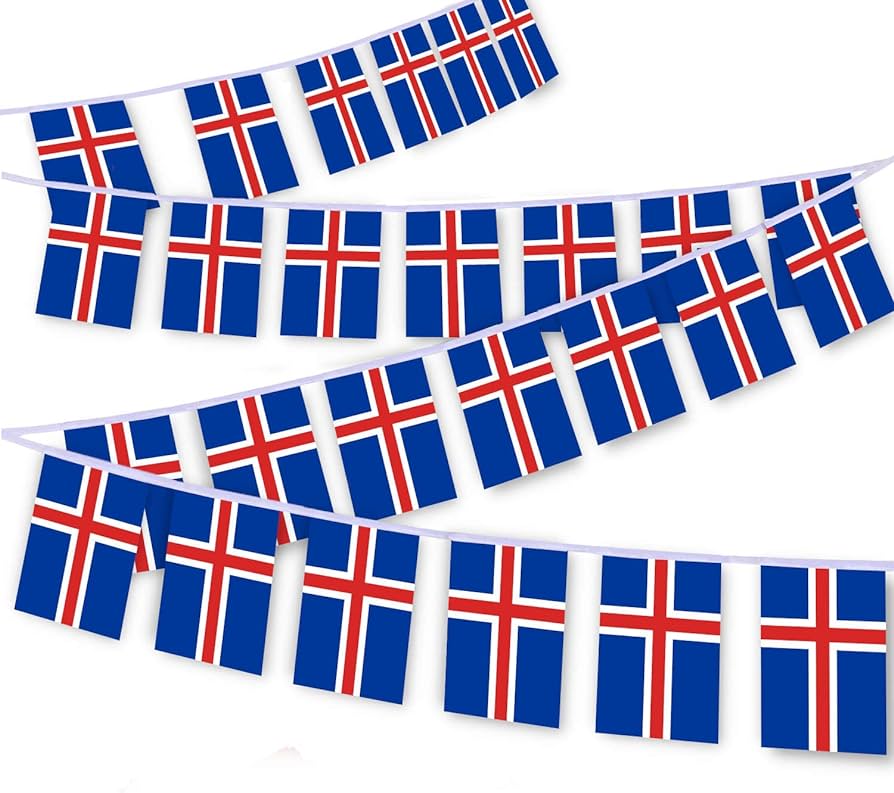 Íslands fánalengja úr plasti  9m