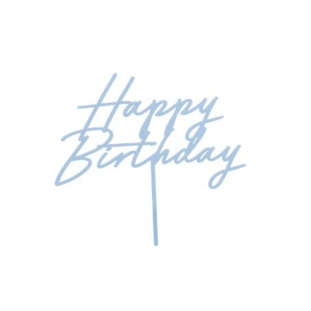 “Happy birthday” blár Kökutoppur - 16.5cm