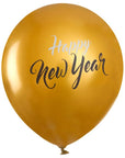 Gylltar "Happy New Year" blöðrur - 6stk í pakka, 30 cm