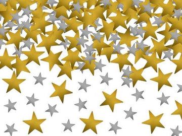 Lítið stjörnu confetti, gyllt og silfur