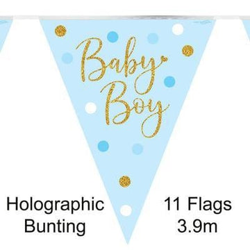 Ljósblá “Baby Boy” fánalengja 3,9m