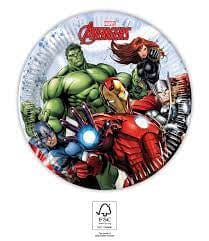 Avengers pappadiskar - 8 stk í paka 20cm