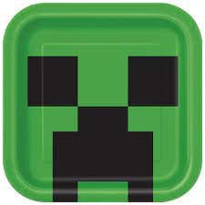 Grænir Minecraft matardiskar  8stk