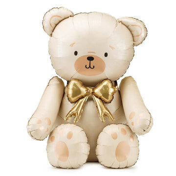 Beige og gyllt bangsa álblaðra - 75cm