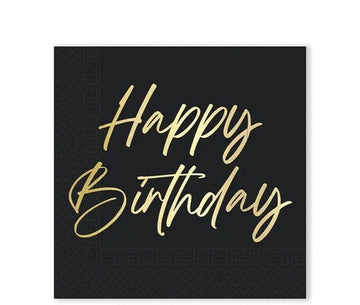 “Happy Birthday” matarservíettur - 20stk - 33x33cm