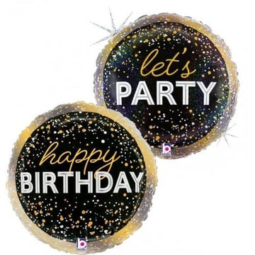 Svört og gyllt “Happy Birthday” álblaðra