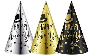 “Happy New Year” strýtuhattur, 3 litir
