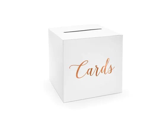 Kortakassi hvítur með rósagylltri ‘‘Cards‘‘ merkingu  24cm
