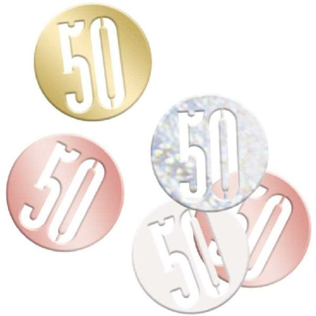 50 ára confetti (gyllt og rósagyllt) 14g