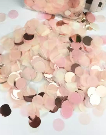 Rosegold & hvítt confetti - 14gr