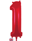 Stórar rauðar tölustafablöðrur, 86cm