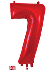 Stórar rauðar tölustafablöðrur, 86cm