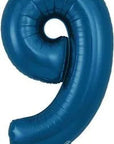 Stórar dökkbláar (navy) tölustafablöðrur, 86cm