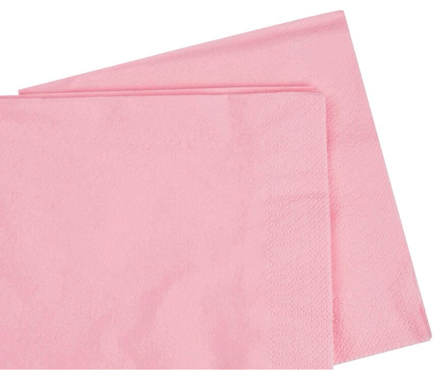 Bleikar kokteilservíettur 25 stk - 20x21
