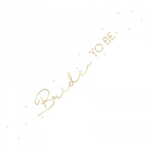 Hvítur "Bride to be" borði