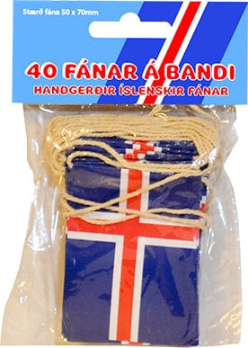40 Íslands fánar á bandi 5,91m