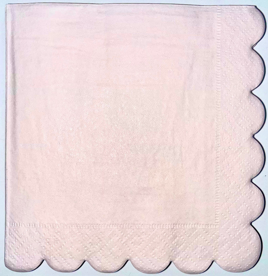 Ljósbleikar pastel kaffiservíettur  16 stk