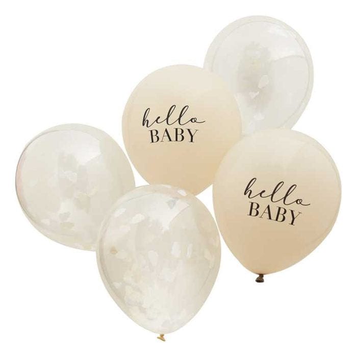 Baby shower “Hello Baby” nude blöðrupakki 5stk