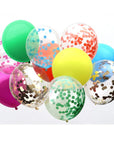 Regnboga confetti latex blöðrur - 12stk í pakka, 30cm