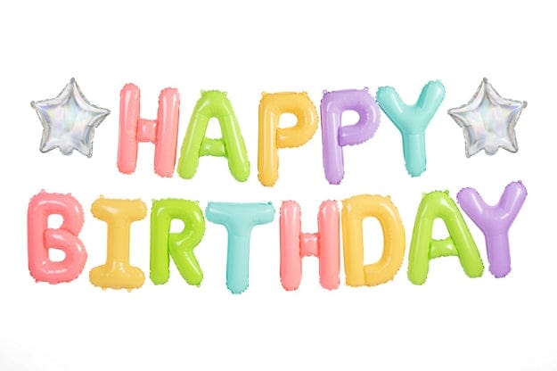 “Happy Birthday” blöðrulengjur (margir litir í boði) 35-40 cm