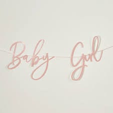Bleik “Baby Girl” skrautlengja 2m
