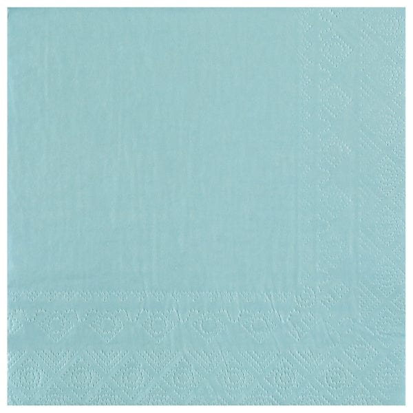 Ljósbláar pastel matarservíettur 25 stk