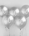 “50” blöðrur, 5 stk