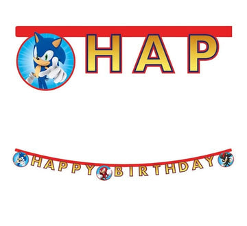 Sonic “Happy Birthday” skrautlengja  2m