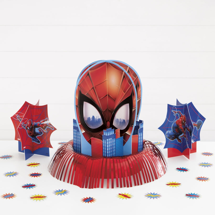 Spiderman borðskraut ásamt confetti