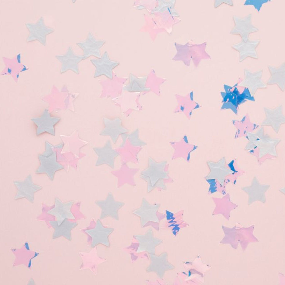 Hvítt og syndrandi stjörnu confetti -15gr