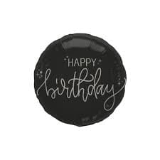 Svört “Happy Birthday” álblaðra - 45cm