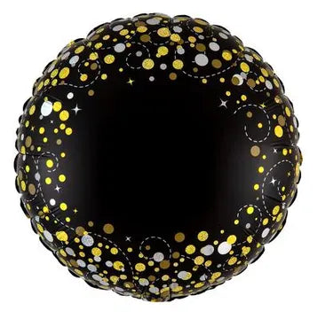 Svört og gyllt álblaðra 45cm