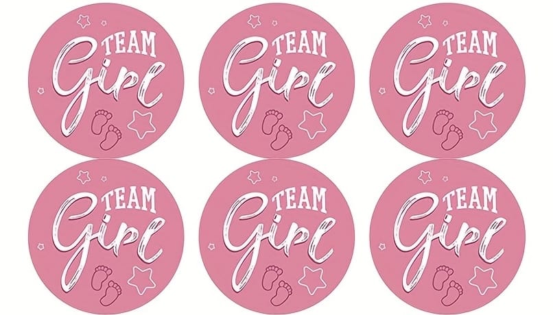 “Team Girl” bleikir límmiðar - 24stk