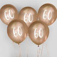 “60” blöðrur, 5 stk