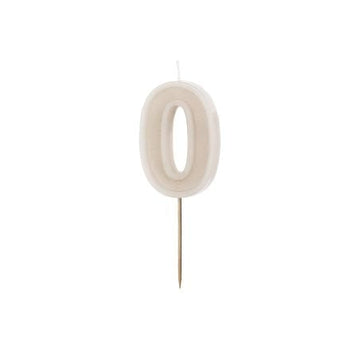 Beige afmæliskerti #0-9