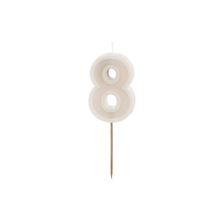 Beige afmæliskerti #0-9