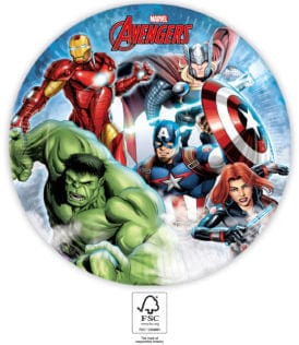 Avengers Marvel diskar- 8stk í pakka 23cm