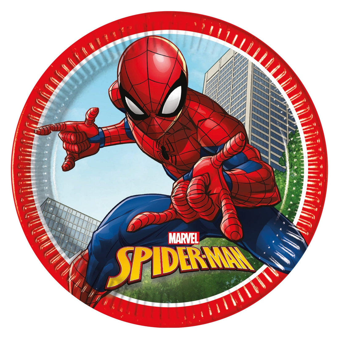 Spiderman diskar 8stk í pakka 20cm