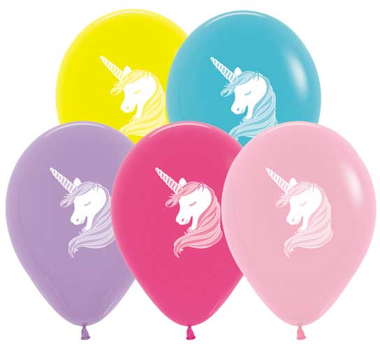 Einhyrninga blaðra latex 28cm - 5 litir