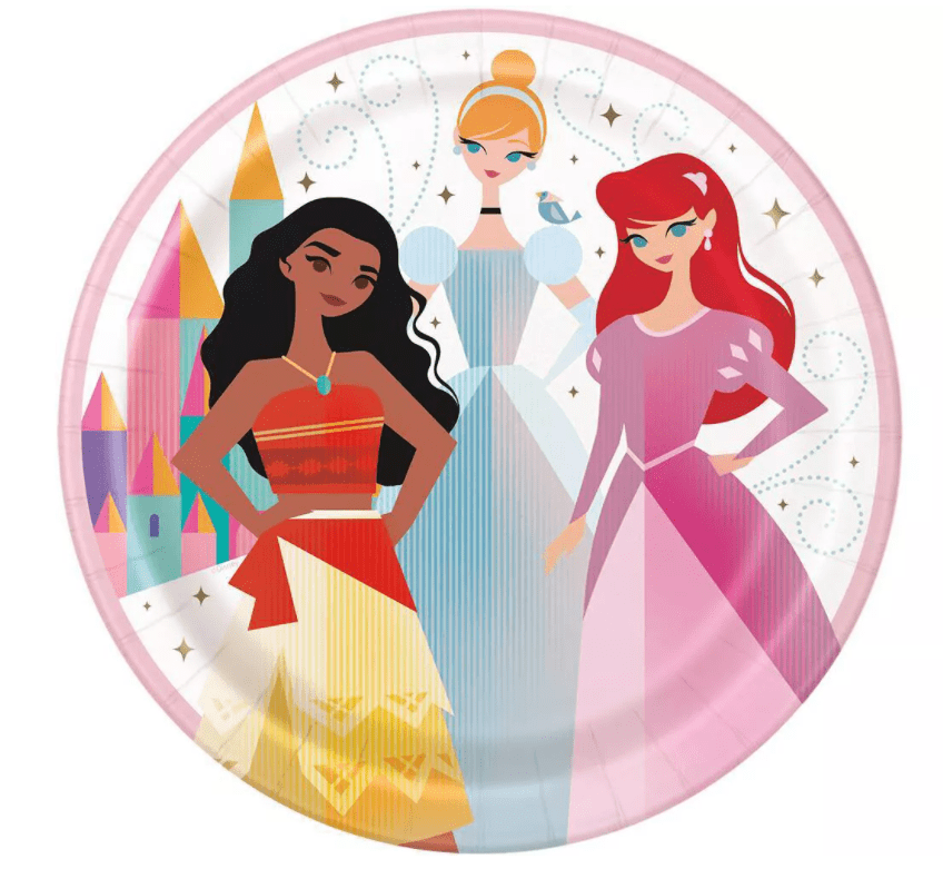 Disney prinsessu diskar - 23cm, 8 stk í pakka