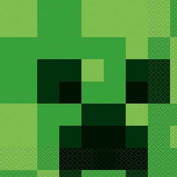 Grænar Minecraft matarservíettur 16 stk
