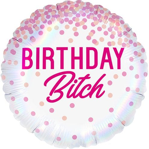 Hvít “Birthday Bitch” álblaðra 46cm