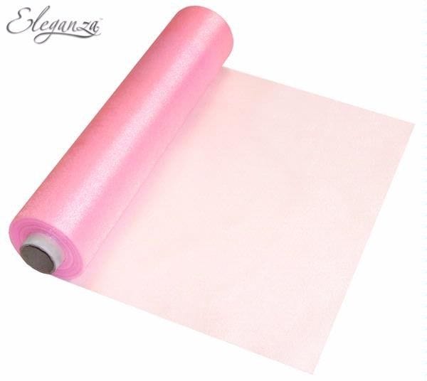 Ljósbleikur organza renningur 29cm x 25m