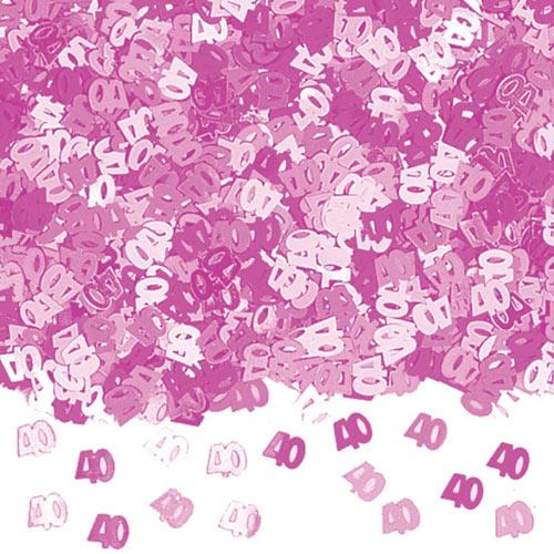 Confetti 40 ára - bleikt