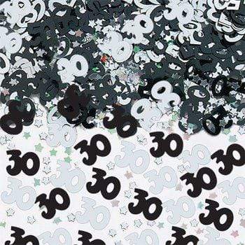 Confetti 30 ára - svart og silfur