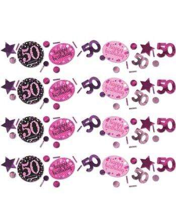Confetti 50 ára - bleikt, svart og silfur