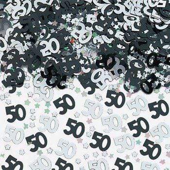 Confetti 50 ára - svart og silfur