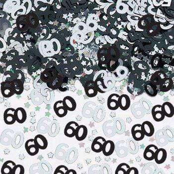 Confetti 60 ára - svart og silfur